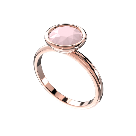 ATELIER VI VA Rose Quatrz Shimmer Ring 925er Sterling Silber 18k rosévergoldet