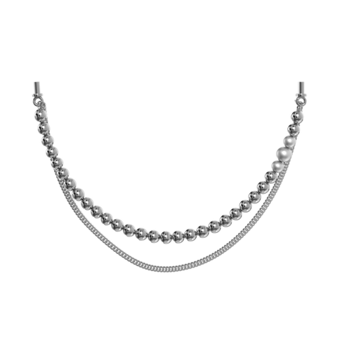 Silver Bliss ArtChain aus silbernen, gebürsteten Kugeln und 925er Sterling Silber ATELIER VI VA