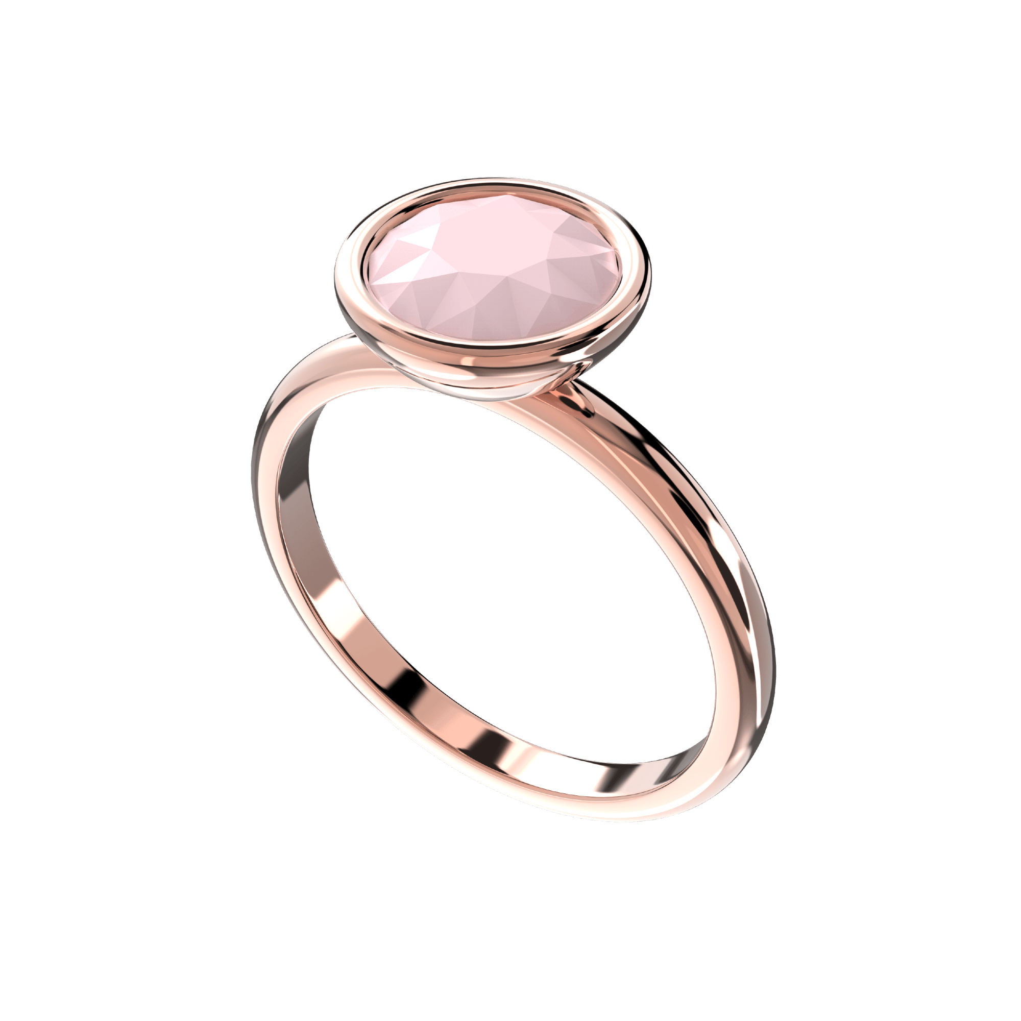 ATELIER VI VA Rose Quatrz Shimmer Ring 925er Sterling Silber 18k rosévergoldet